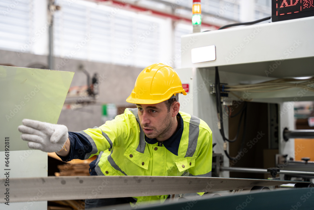 Male Engineer checking machine at factory. people or technician examining robot, inspector and industry concept. Male Engineer checking machine at factory. people or technician examining robot, inspector and industry concept.