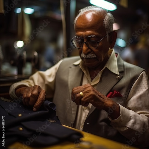 tailor man sewing the clothes