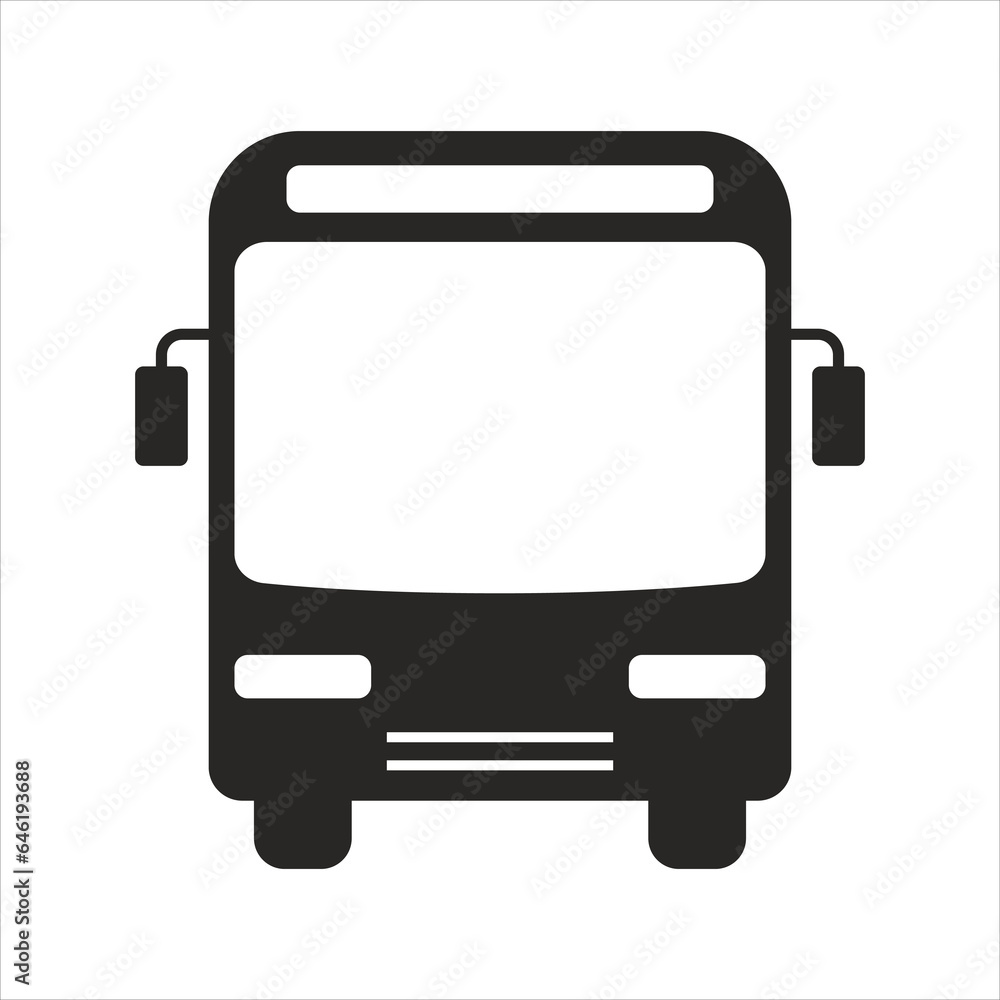 Bus icon vector isolated on white background. Flat design Bus icon vector isolated on white background. Flat design