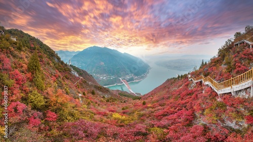 The Yangtze river three gorges nature reserve - wenfeng scenery view photo