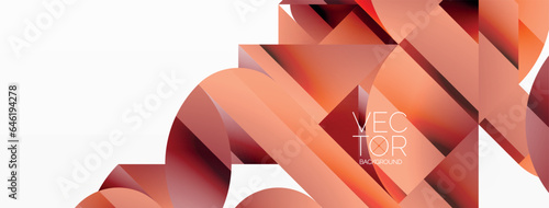 Abstract masterpiece formed by delicate interplay of circles, squares, and triangles. Geometric elements converge in harmonious chaos, evoking sense of modern creativity. Symphony of shapes