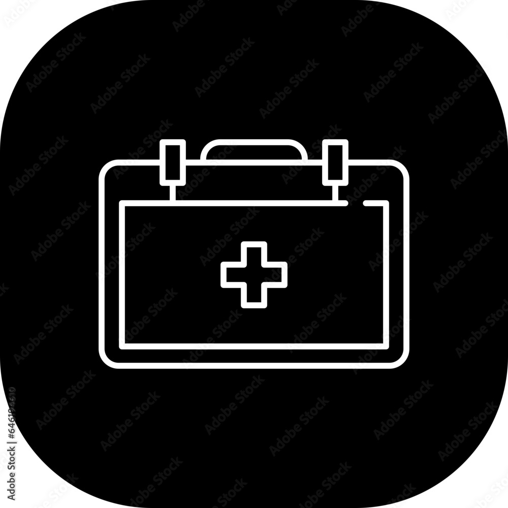 First aid kit medical and health icon with black filled line outline. first, medicine, aid, emergency, kit, medical, care. Vector illustration First aid kit medical and health icon with black filled line outline. first, medicine, aid, emergency, kit, medical, care. Vector illustration
