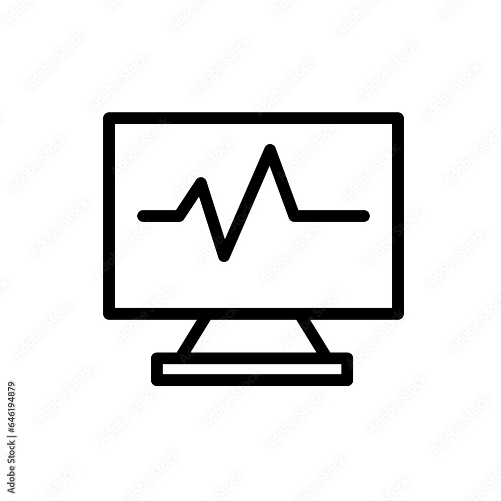 Cardiogram medical and health icon with black outline style. cardiogram, health, cardiology, medicine, medical, care, line. Vector Illustration Cardiogram medical and health icon with black outline style. cardiogram, health, cardiology, medicine, medical, care, line. Vector Illustration