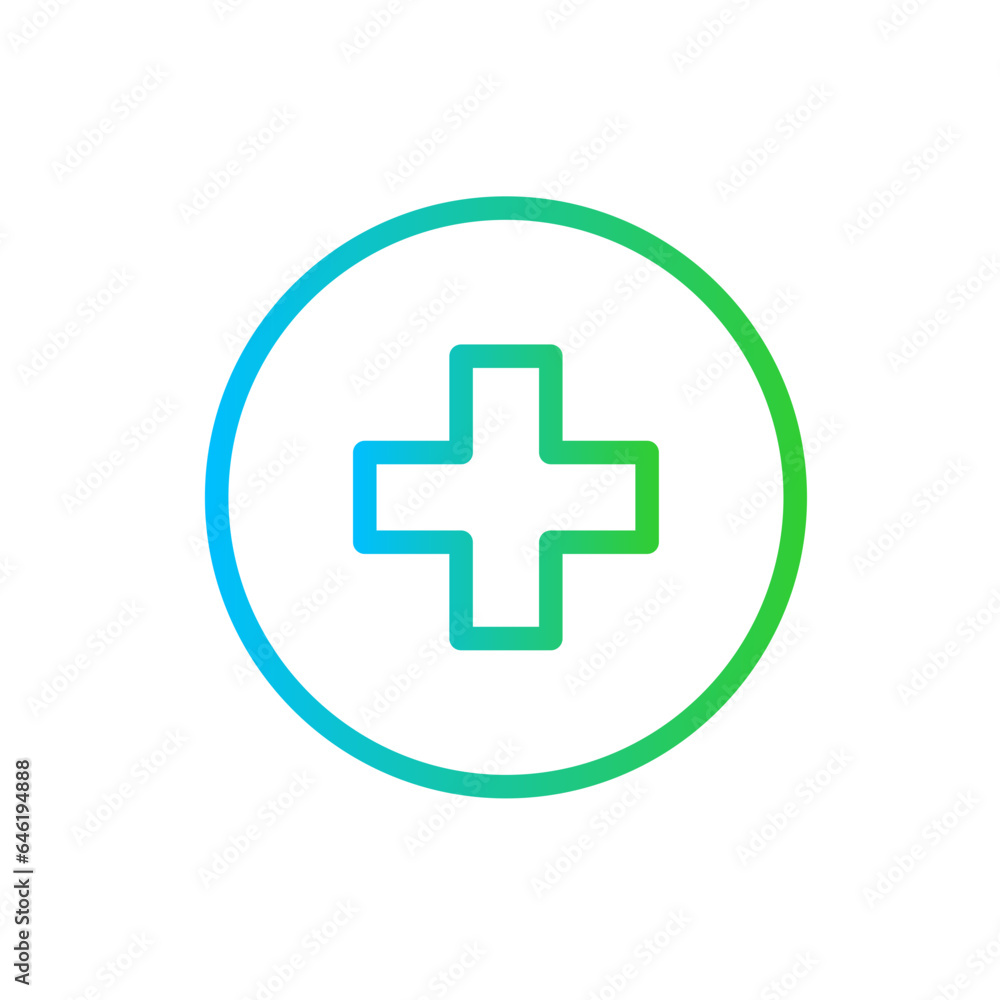 Healthcare medical and health icon with blue and green gradient outline style. medical, health, healthcare, care, medicine, symbol, line. Vector Illustration Healthcare medical and health icon with blue and green gradient outline style. medical, health, healthcare, care, medicine, symbol, line. Vector Illustration