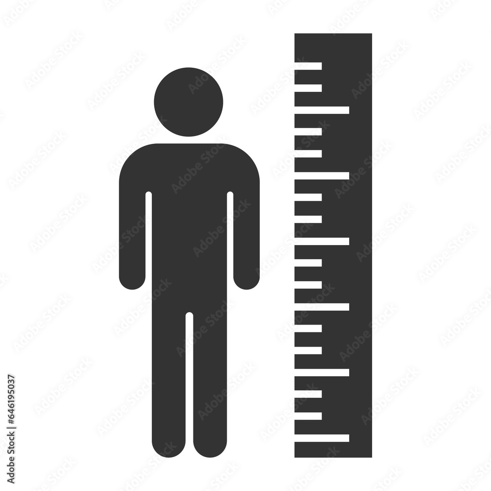Vector illustration of measure height icon in dark color and transparent background(png). Vector illustration of measure height icon in dark color and transparent background(png).