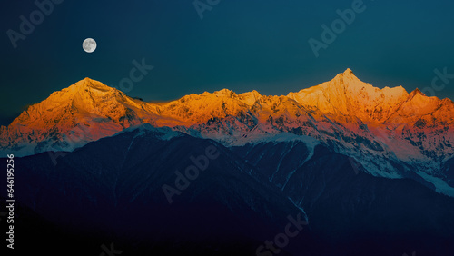 Meili snow mountain in yunnan province rizhao golden hill