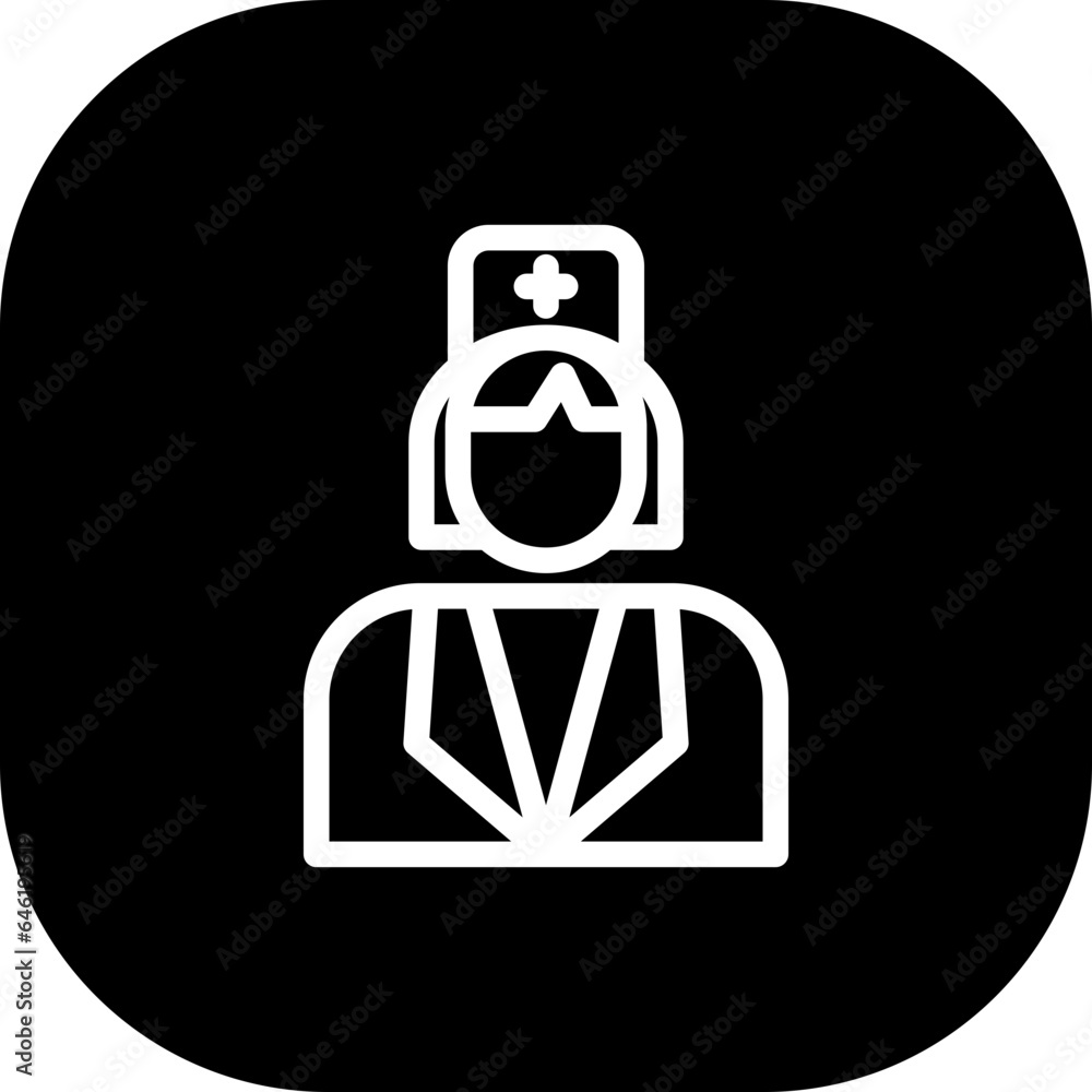 Nurse medical and health icon with black filled line outline style. medical, nurse, care, doctor, health, hospital, medicine. Vector Illustration Nurse medical and health icon with black filled line outline style. medical, nurse, care, doctor, health, hospital, medicine. Vector Illustration