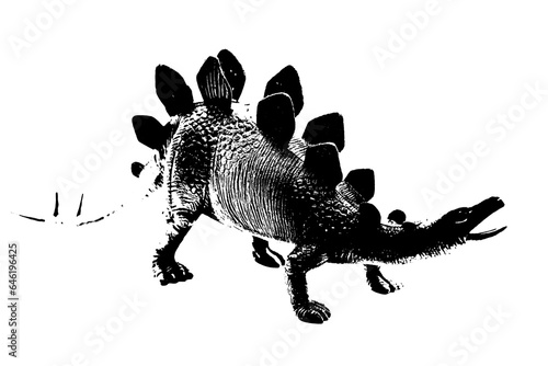 black dinosaur silhouette isolated on white background  model of dinosaurs toys