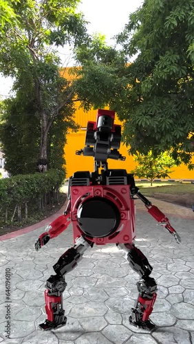 robot dancing transparent background for push on background	