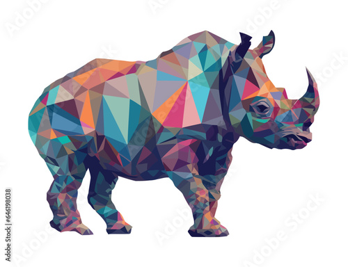 Geometric Rhino icon isolated