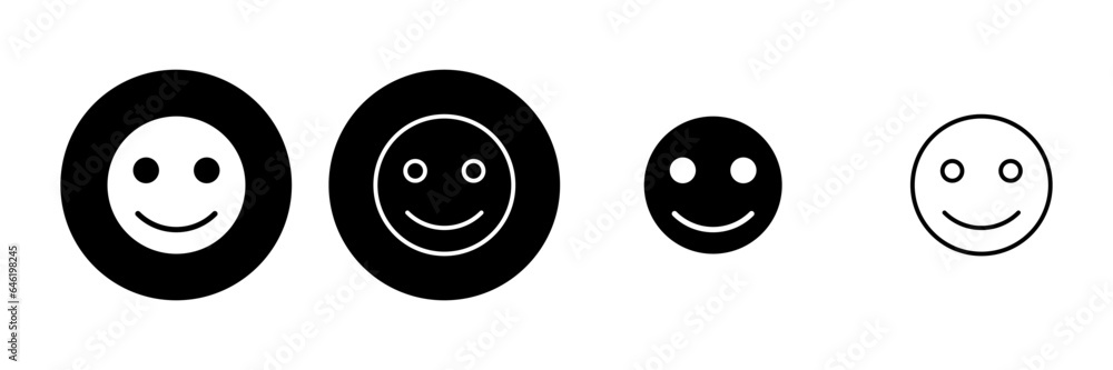 Fototapeta premium smile icon set. smile emoticon icon. feedback