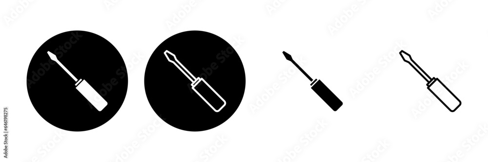 Screwdriver icon set. tools icon vector Screwdriver icon set. tools icon vector