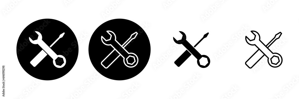 Repair tools icon set. tool icon vector. setting icon vector. Wrench and screwdriver. support, Service Repair tools icon set. tool icon vector. setting icon vector. Wrench and screwdriver. support, Service
