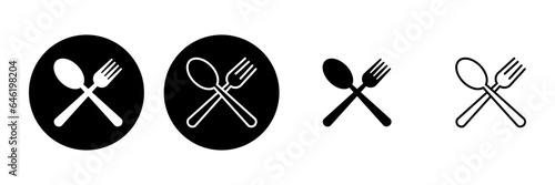 spoon and fork icon set. spoon, fork and knife icon vector. restaurant icon