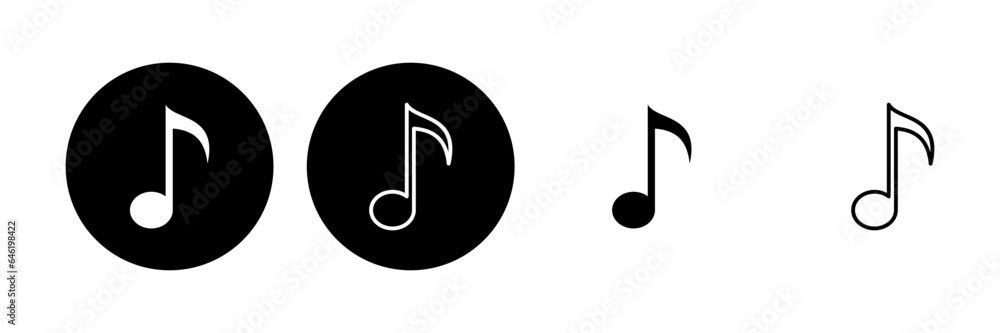Music icon set. note music icon vector Music icon set. note music icon vector