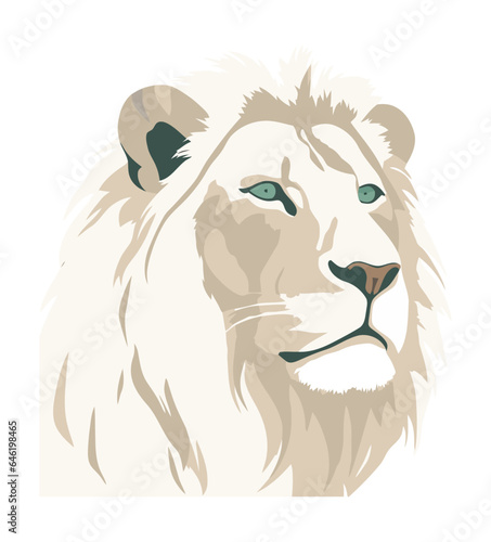 White Lion Head icon isolated