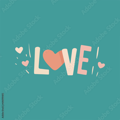 English word love font design