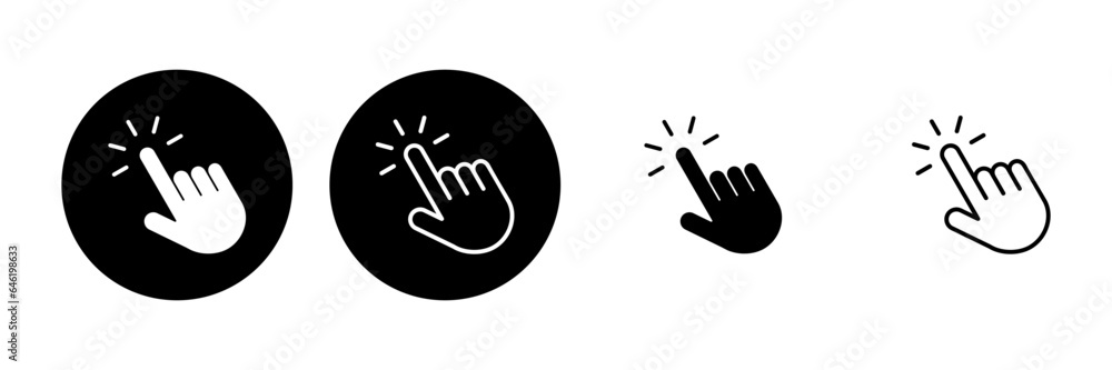 Hand click icon set. pointer icon vector. hand cursor icon vector Hand click icon set. pointer icon vector. hand cursor icon vector