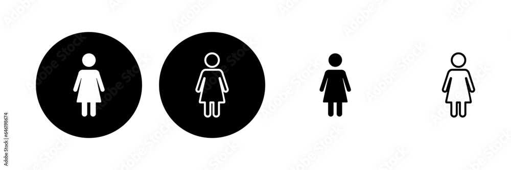 Female icon set. woman icon vector Female icon set. woman icon vector