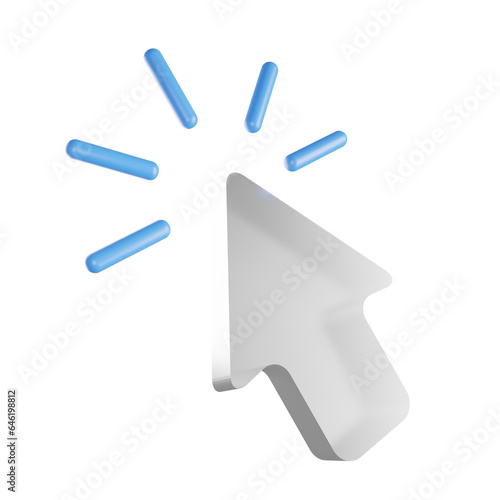 computer cursor click button 3d illustration