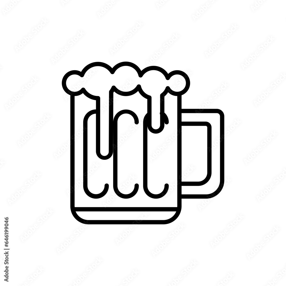 Beer food and drink icon with black outline style. drink, alcohol, beer, bar, glass, pub, symbol. Vector illustration Beer food and drink icon with black outline style. drink, alcohol, beer, bar, glass, pub, symbol. Vector illustration