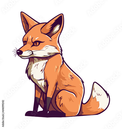 little fox icon isolated