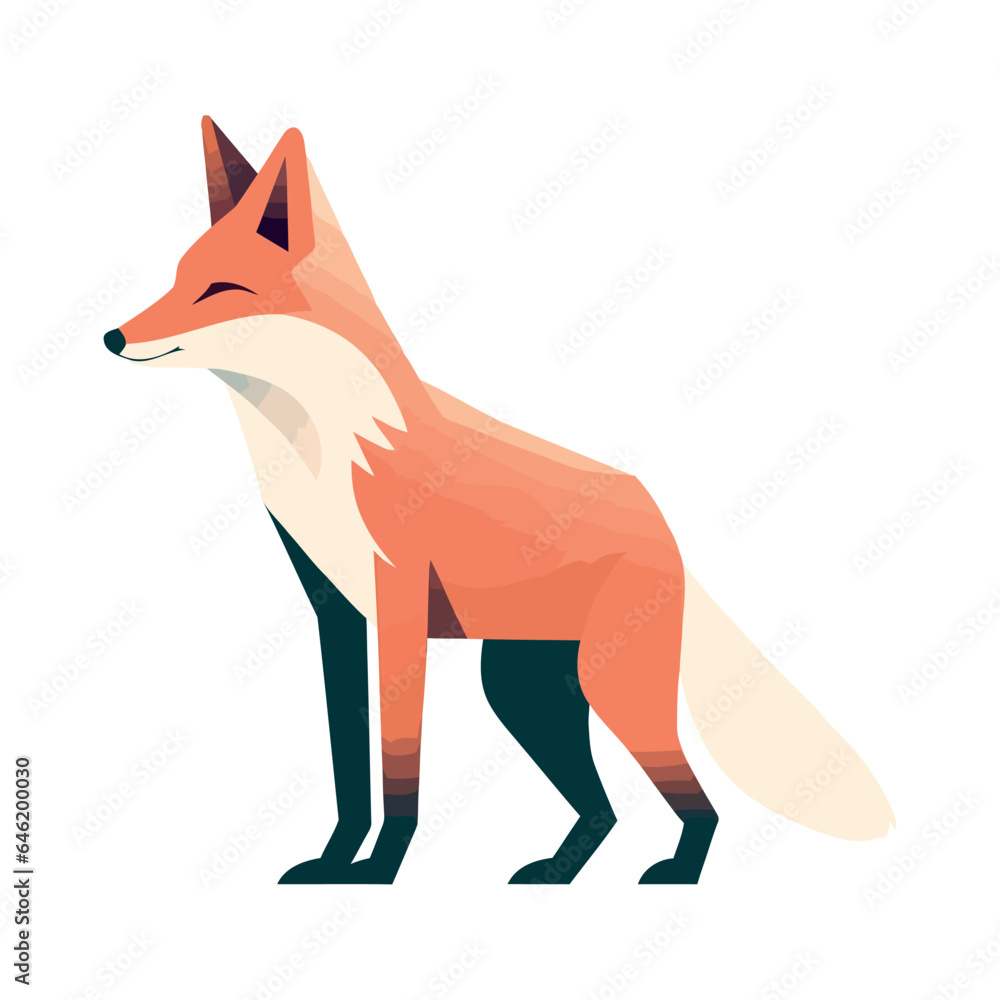 Fototapeta premium fox animal flat icon