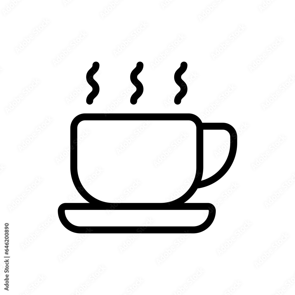 Coffee food and drink icon with black outline style. coffee, drink, mug, beverage, espresso, restaurant, hot. Vector Illustration Coffee food and drink icon with black outline style. coffee, drink, mug, beverage, espresso, restaurant, hot. Vector Illustration