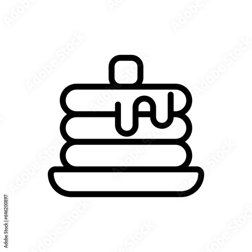Pancake food and drink icon with black outline style. food, pancake, meal, symbol, outline, sweet, flat. Vector Illustration