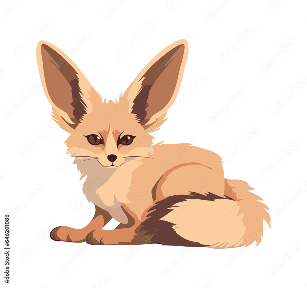 fennec fox icon isolated fennec fox icon isolated