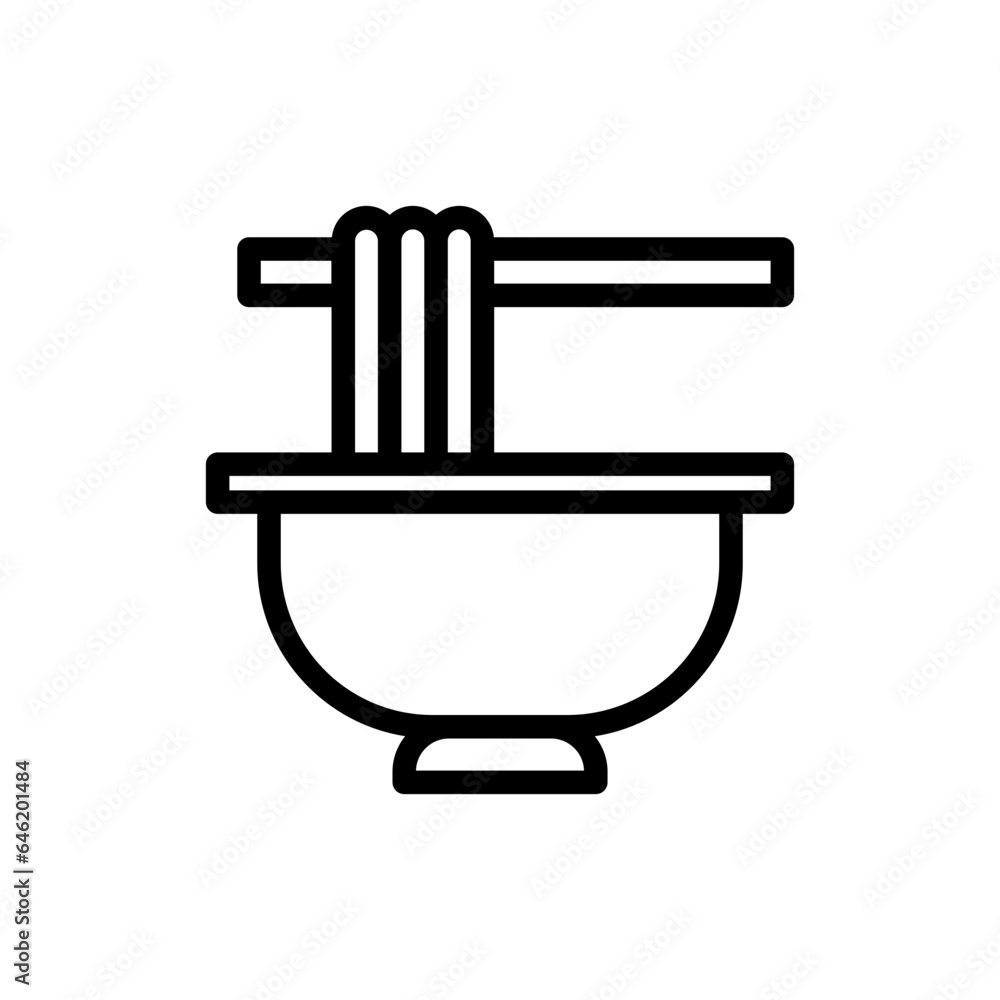 Noodle food and drink icon with black outline style. food, restaurant, soup, noodle, meal, cuisine, menu. Vector illustration Noodle food and drink icon with black outline style. food, restaurant, soup, noodle, meal, cuisine, menu. Vector illustration