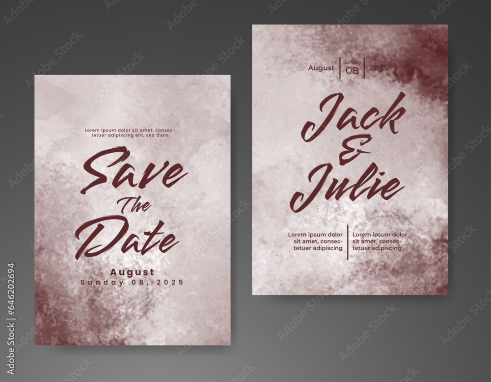 Wedding invitation with abstract watercolor background Wedding invitation with abstract watercolor background