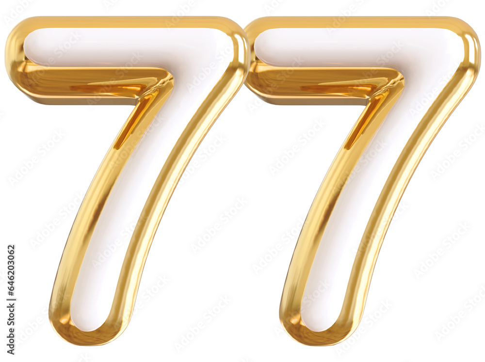 3d number 77 - gold number 3d number 77 - gold number