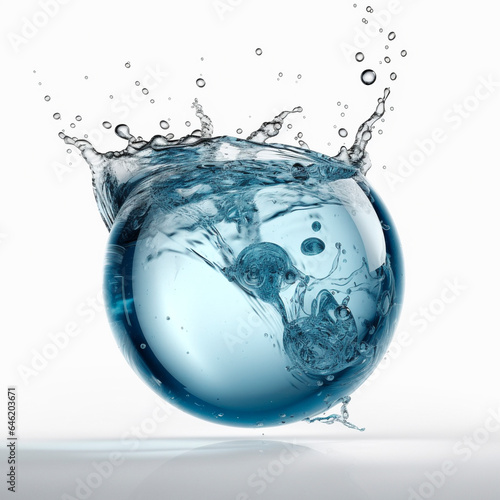 球体の水のテクスチャー 白背景