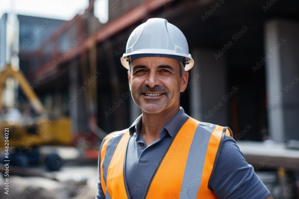 Smiling portrait of a happy male swedish developer or architect working on a construction site Smiling portrait of a happy male swedish developer or architect working on a construction site