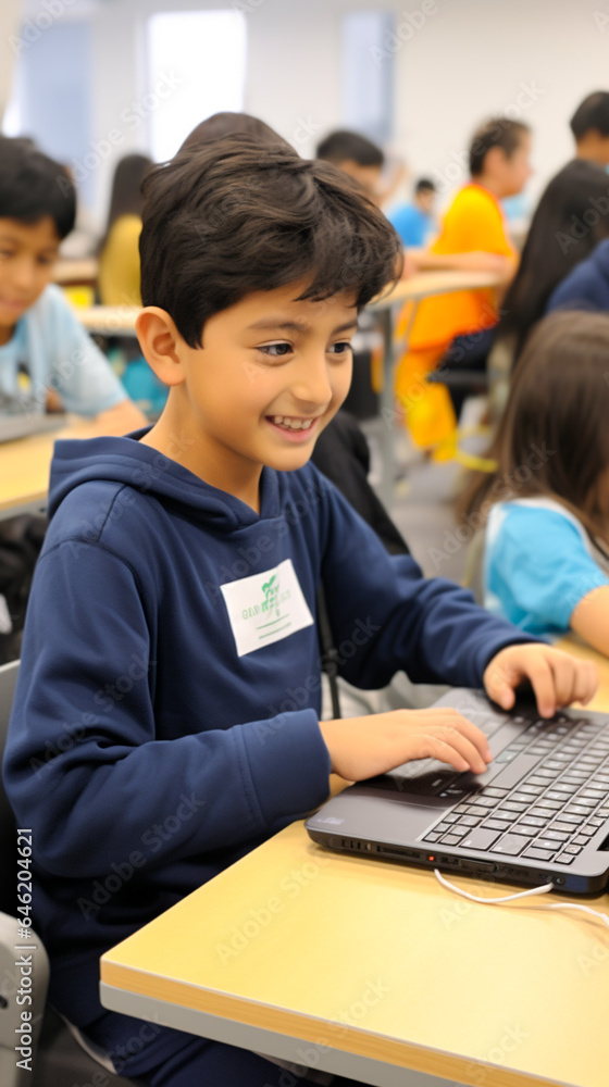Students engaged in an online learning session. Students engaged in an online learning session.