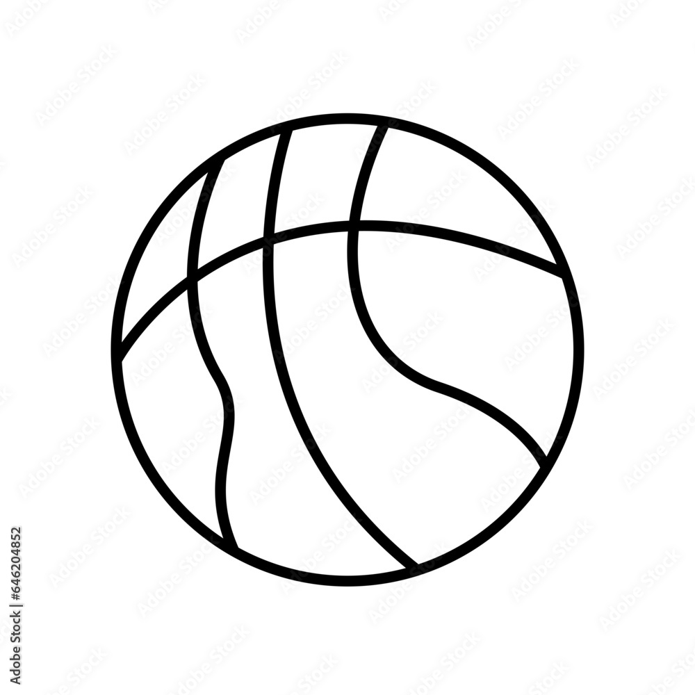 Basket ball sport and fitness icon with black outline style. basket, basketball, ball, sport, equipment, game, competition. Vector illustration Basket ball sport and fitness icon with black outline style. basket, basketball, ball, sport, equipment, game, competition. Vector illustration