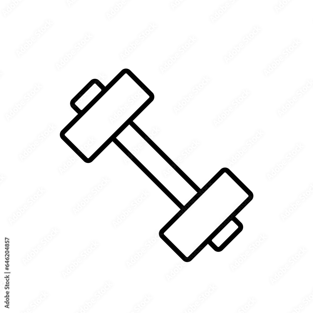 Dumbbell sport and fitness icon with black outline style. gym, sport, health, weight, fitness, exercise, muscle. Vector illustration Dumbbell sport and fitness icon with black outline style. gym, sport, health, weight, fitness, exercise, muscle. Vector illustration