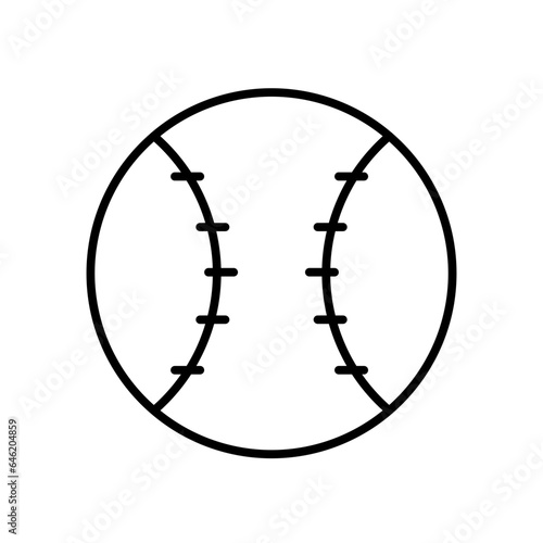 Cricket ball sport and fitness icon with black outline style. ball, sport, symbol, game, cricket, isolated, competition. Vector illustration