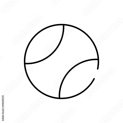 Tennis sport and fitness icon with black outline. ball, competition, play, sport, game, tournament, racket. Vector illustration