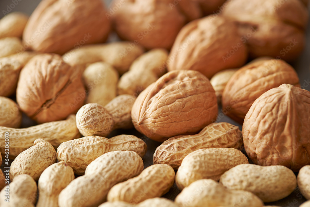 raw nuts, Walnuts and peanuts raw nuts, Walnuts and peanuts