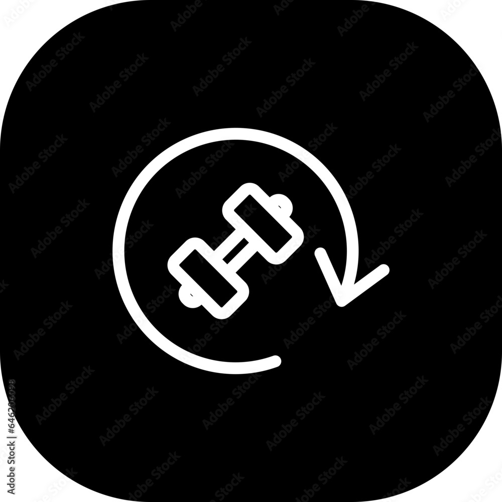 Repeat sport and fitness icon with black filled outline style. arrow, repeat, symbol, reload, refresh, sign, reset. Vector illustration Repeat sport and fitness icon with black filled outline style. arrow, repeat, symbol, reload, refresh, sign, reset. Vector illustration