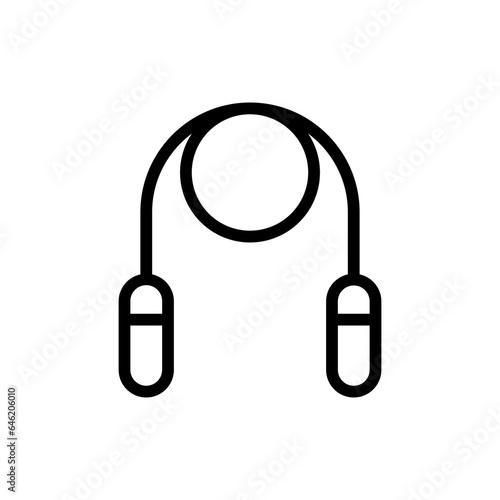 Jumping rope sport and fitness icon with black outline style. exercise, symbol, sport, fitness, gym, lifestyle, activity. Vector illustration