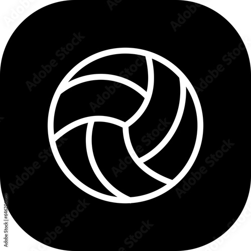 Voleyball sport and fitness icon with black filled outline style. ball  sport  symbol  game  team  competition  play. Vector illustration