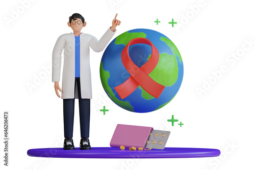 World AIDS Day 3d Illustration