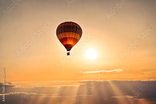 hot air balloon at sunset © qaiser