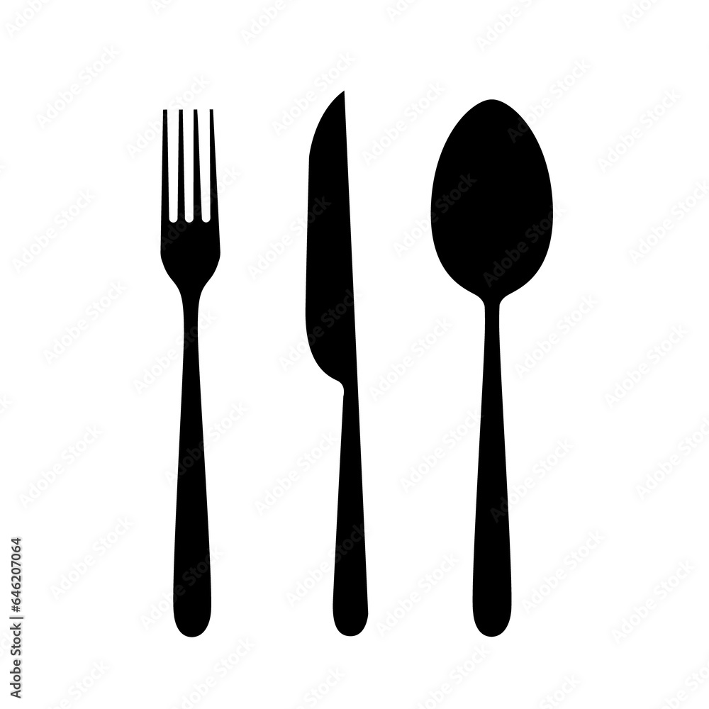 Set of vector cutlery. Fork knife. Flat style. Set of vector cutlery. Fork knife. Flat style.