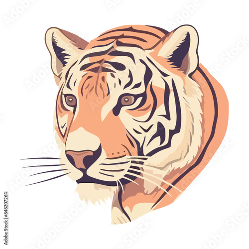 Tiger Head feline icon isolated