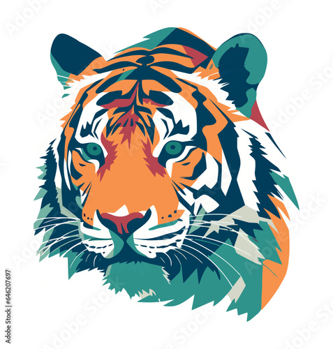 Tiger portrait animal icon isolated
