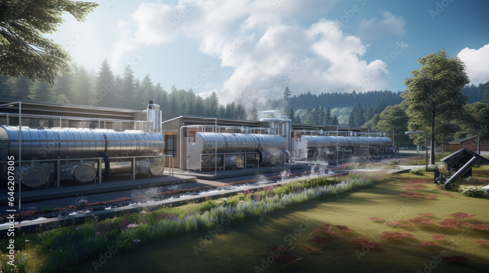 Fototapeta premium Geothermal power station alternative energy